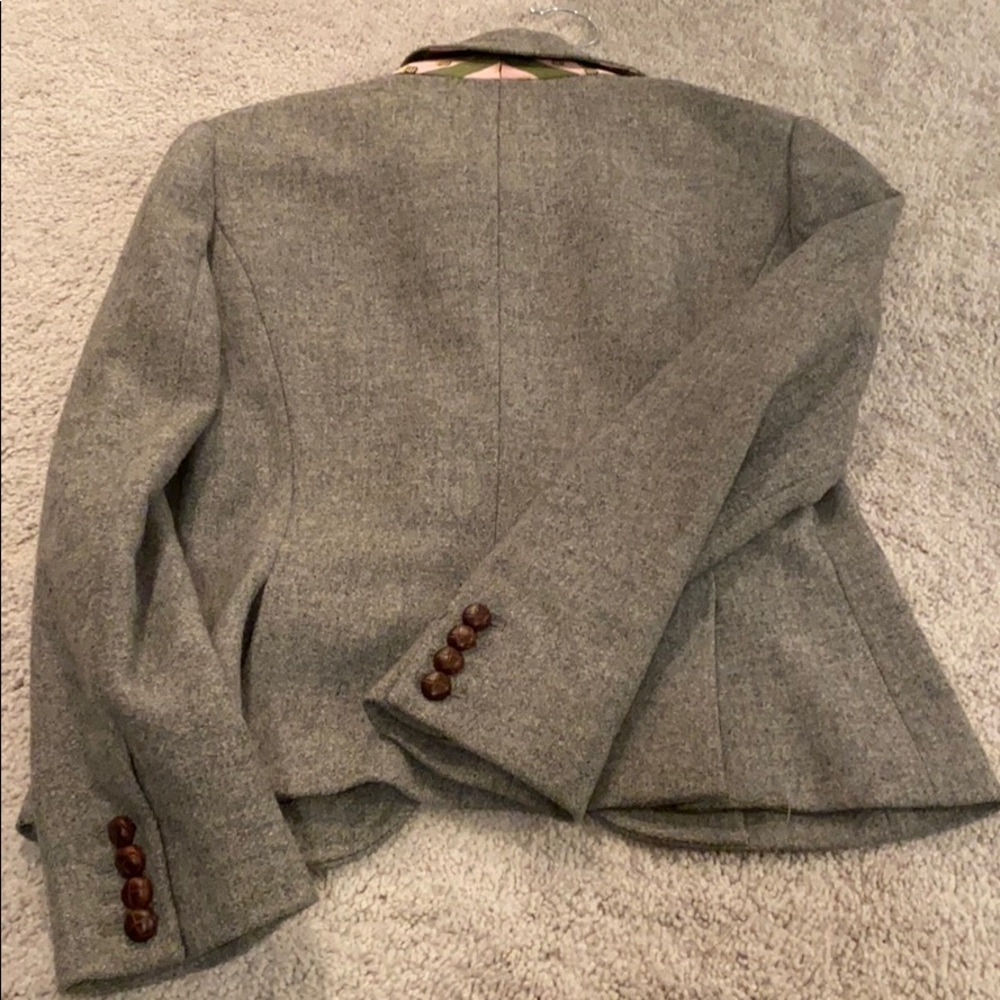J. Crew Gray Blazer with Brown Buttons - Picture 8 of 9